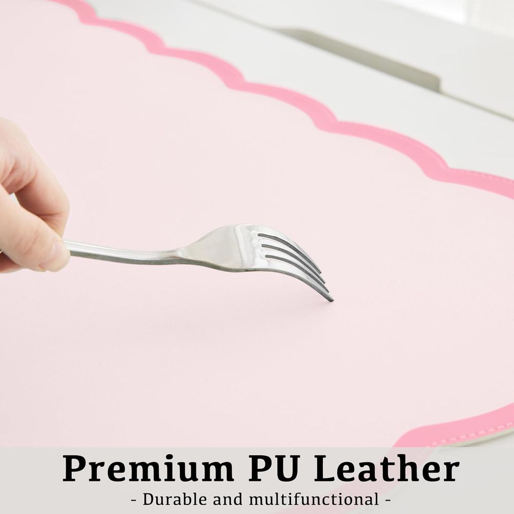 Large Pink PU Leather Desk Mat - Laptop Accessories Writing Pad review and price